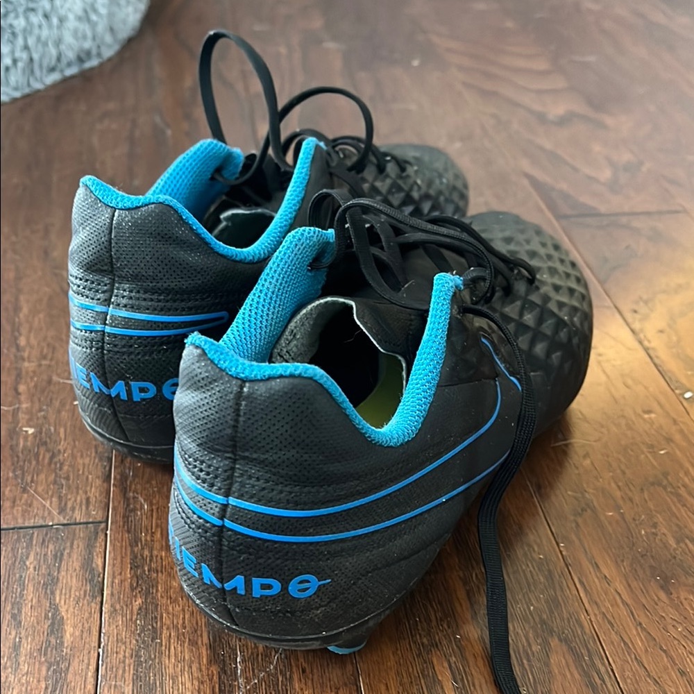 Nike Black and Blue Soccer Shoes Cleats